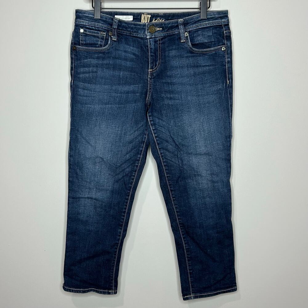 Kut from the Kloth Angie Jeans Size 8 Cropped Skinny Boyfriend 23" Inseam